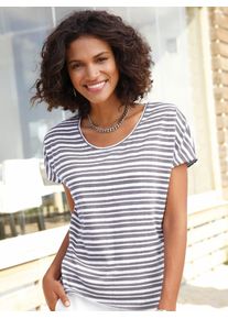 Casual Looks Damen T-Shirt "Shirt", braun, Gr. 36, gemustert, mehrfarbig, bedruckt, gestreift, 65% Polyester, 35% Baumwolle, Shirts