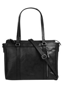 Bodenschatz Damen Shopper, schwarz, Leder, unifarben, leicht glänzend, Taschen, echt Leder