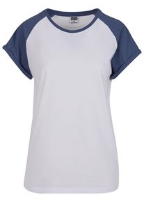 Urban Classics Herren Kurzarmshirt "Urban Classics Damen Ladies Contrast Raglan Tee", blau, casual, Gr. 5XL, mehrfarbig, 60% Baumwolle, 40%