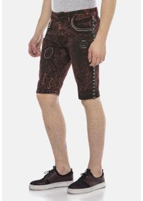 Cipo & Baxx CIPO & BAXX Herren Jeansbermudas "Bermuda & Short", rot, Basic, Gr. 36, unifarben, 98% Baumwolle;2% Elasthan, Jeans, aus Baumwollmix
