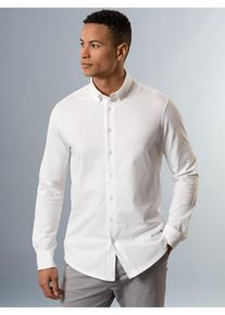 TRIGEMA Herren Poloshirt "TRIGEMA Business-Hemd aus DELUXE-Single-Jersey", weiß, casual, Gr. L, 100% Baumwolle, Shirts