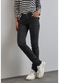 Street One Damen Slim-fit-Jeans "Style Jane", schwarz, casual, Gr. 26, Denim/Jeans, Obermaterial: 83% Baumwolle, 15% Polyester (REPREVE), 2%