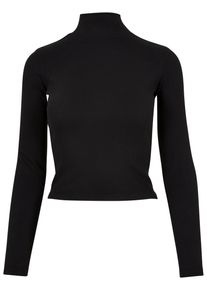 Urban Classics Damen Longsleeve "Urban Classics Damen Ladies Rib Back Cut Out Longsleeve", schwarz, klassisch, Gr. L, unifarben, 97% Baumwolle, 3%