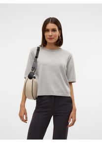 Véro Moda VERO MODA Damen Kurzarmpullover "VMSILJE 2/4 O-NCK OVERSIZE PULL GA NOOS", grau, modisch, Gr. XS, unifarben, Strick, Obermaterial: 77% Viskose, 23%