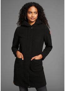 Kangaroos Damen Kurzmantel, schwarz, casual, Gr. 32, unifarben, Obermaterial: 90% Polyester, 10% Viskose. Futter: 100% Polyester, Mäntel, mit großer