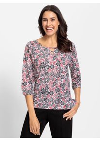 Inspirationen Damen Print-Shirt "Shirt", rosa, Gr. 38, bedruckt, gemustert, geblümt, mehrfarbig, 50% Baumwolle, 50% Modal, Shirts