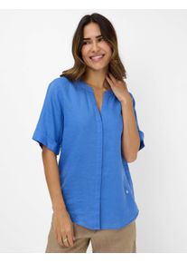 Brax Damen Kurzarmbluse "Style VERI", blau, Gr. 34, 100% Leinen, Blusen