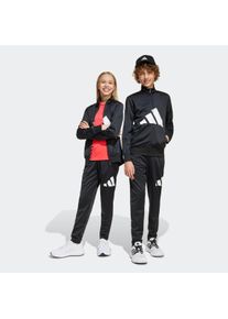 Kinder Trainingsanzug "J BL TR TS 205", schwarz-weiß, sportlich, Gr. 128, adidas Sportswear, Obermaterial: 100% Polyester, Sportanzüge