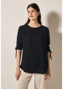Cecil Damen Klassische Bluse, schwarz, casual, Gr. L, unifarben, Web, 100% Baumwolle, Blusen, aus reiner Baumwolle