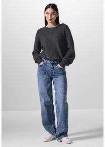 Damen Strickpullover, grau, casual, Gr. 40, STREET ONE STUDIO, unifarben, Feinstrick, 37% Baumwolle, 34% Polyacryl, 26% Polyester, 3% Elasthan,