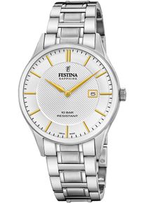 Festina Damen Quarzuhrsilberfarben, Armbanduhren, Armbanduhr, Damenuhr, Herrenuhr, Swiss Made, Edelstahlarmband, Datum