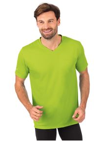 TRIGEMA Herren T-Shirt "TRIGEMA V-Shirt COOLMAX", gelb, sportlich, Gr. M, 100% Polyester (recycelt), Shirts