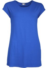 Seidel Moden Damen Longshirt, blau, casual, Gr. 38, unifarben, Jersey, Obermaterial: 95% Viskose, 5% Elasthan, Shirts, MADE IN GERMANY