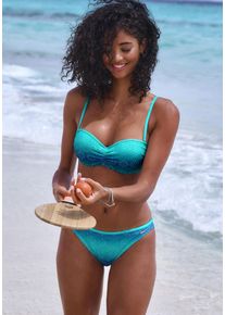 Buffalo Damen Bügel-Bandeau-Bikini, blau, Gr. 38, Polyester, Recycling-Polyamid, Bikini-Sets, mit Farbverlauf