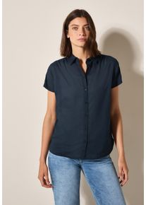 Cecil Damen Hemdbluse, blau, casual, Gr. XXL, unifarben, Web, 100% Baumwolle, Blusen, aus reiner Baumwolle