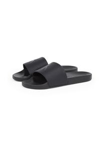 Herren Badepantolette "SLIDE AOP PRINT", Calvin Klein Jeans, Gr. 43, schwarz, Textil, klassisch, Schuhe, Schlappen, Poolslides, Sommerschuh,
