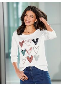 Classic Basics Damen 3/4-Arm-Shirt "3/4-Arm-Shirt", beige, Gr. 38, bedruckt, gemustert, mehrfarbig, 100% Baumwolle, Shirts