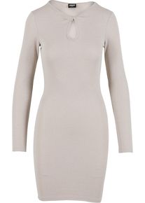 Urban Classics Damen Shirtkleid "Urban Classics Ladies Glitter Longsleeve Dress", beige, klassisch, Gr. XL, unifarben, 100% Kunststoff, Kleider