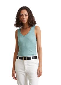 Marc O'Polo MARC O'POLO Damen T-Shirt "aus Organic Cotton Slub Jersey"pure teal, casual, Gr. XL, unifarben, Obermaterial: 100% Baumwolle, Shirts