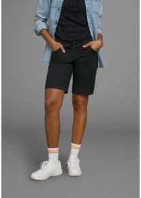 Kangaroos Damen Bermudas, schwarz, casual, Gr. 36, unifarben, Web, Obermaterial: 100% Baumwolle, Hosen, krempelbar