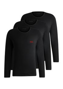 HUGO UNDERWEAR Herren Langarmshirt "LS-SHIRT RN TRIPLET", Gr. S, schwarz, Single Jersey, Obermaterial: 100% Baumwolle, unifarben, casual, Shirts