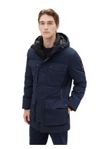 Tom Tailor Herren Steppmantel, blau, casual, Gr. L, unifarben, Web, Obermaterial: 100% Polyester. Futter: 100% Polyester, Mäntel, mit aufgesetzten