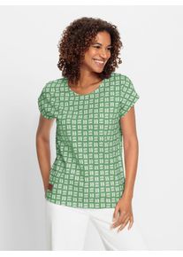 Casual Looks Damen Print-Shirt "Print-Shirt", grün, Gr. 38, gemustert, mehrfarbig, 100% Baumwolle, Shirts