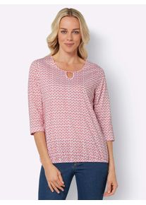 Classic Basics Damen 3/4-Arm-Shirt "3/4-Arm-Shirt", orange, Gr. 42, gemustert, 100% Baumwolle, Shirts