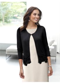 Lady Damen Shirtjacke "Shirtbolero", schwarz, Gr. 36, unifarben, 100% Viskose, Spitze:100% Polyester, Shirts