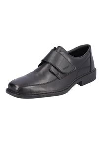 Rieker Herren Klettschuh, Gr. 43, schwarz, Leder, Lederimitat, klassisch, Schuhe, Festtagschuh, Slipper, Komfortschuh mit eleganter Ziernaht
