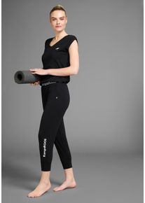 Kangaroos Damen Jumpsuit, schwarz, sportlich, Gr. 46, Jersey, Obermaterial: 56% Baumwolle, 38% Viskose, 6% Elasthan, Overalls, lässig gschnitten, mit