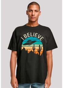 F4NT4STIC Herren T-Shirt "I Believe UFO Alien Sonnenuntergang", schwarz, casual, Gr. XS, Obermaterial: 100% Baumwolle, Shirts, Premium Qualität