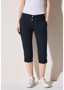 Cecil Damen 3/4-Hose, blau, casual, Gr. 26, unifarben, Web, 98% Baumwolle, 2% Elasthan, Hosen, aus Baumwolle mit Stretchanteil
