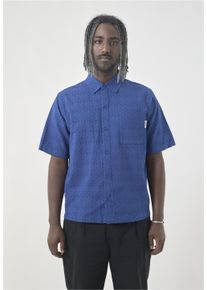 Cleptomanicx Herren Kurzarmhemd "Shirt S/S Facemelter", blau, casual, Gr. XL, bedruckt, 90% Baumwolle, 10% Viskose, Hemden, mit lockerem Schnitt