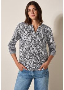 Cecil Damen Shirtbluse, blau, casual, Gr. S, bedruckt, Web, 100% Baumwolle, Blusen, aus reiner Baumwolle