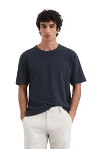 Marc O'Polo MARC O'POLO Herren T-Shirt "aus Bio-Baumwolle und Leinen", blau, Basic, Gr. XL, unifarben, Obermaterial: 80% Baumwolle, 20% Leinen, Shirts