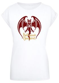 Merchcode Herren T-Shirt "Merchcode Damen Ladies Hollywood Vampires - Bat Logo T-Shirt", weiß, casual, Gr. XL, bedruckt, 100% Baumwolle, Shirts