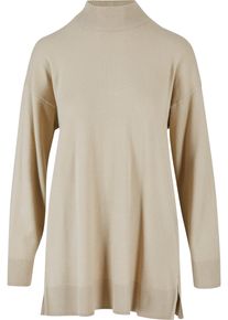 Urban Classics Damen Rundhalspullover "Urban Classics Damen Ladies Knitted Eco Viscose Sweater", beige, casual, Gr. M, unifarben, 52% Viskose, 28%
