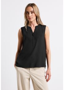 Street One Damen Blusentop, schwarz, casual, Gr. 46, unifarben, Stoff, 100% Viskose, Blusen, im lockeren Schnitt