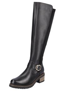 Remonte Damen Stiefel, Gr. 37, schwarz, Leder, Textil, sportlich, Schuhe, mit elastischem Stretchmaterial