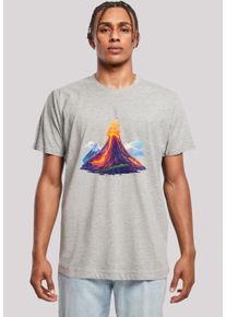 F4NT4STIC Herren T-Shirt "Vulkanausbruch", grau, casual, Gr. XXL, Obermaterial: 100% Baumwolle, Shirts, Premium Qualität