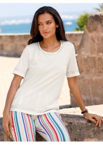 Casual Looks Damen Kurzarmshirt "Shirt", beige, Gr. 36, unifarben, 100% Baumwolle, Shirts