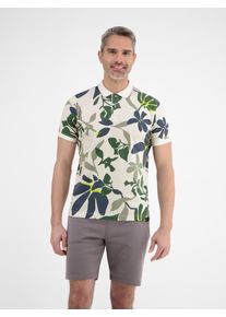 Lerros Herren Poloshirt "Lerros Poloshirt, sommerlich-floral gemustert", weiß, Gr. XXXL, 100% Baumwolle, Shirts