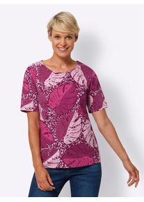 Classic Basics Damen T-Shirt "Druck-Shirt", lila, Gr. 52, gemustert, mehrfarbig, 100% Baumwolle, Shirts