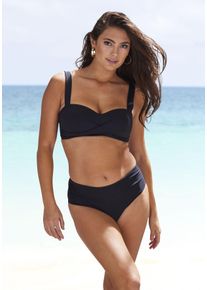 Lascana Damen Bandeau-Bikini-Top "Comfy", schwarz, Gr. 36, unifarben, Recycling-Polyamid, Bikini-Oberteile, mit bequemen Passform ohne Bügel