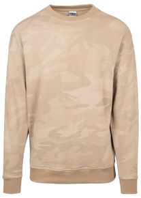 Urban Classics Herren Rundhalspullover "Urban Classics Herren Camo Crewneck", beige, casual, Gr. S, 60% Baumwolle, 40% Polyester, Pullover