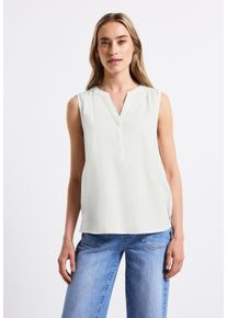 Street One Damen Blusentop, weiß, casual, Gr. 38, unifarben, Stoff, 100% Viskose, Blusen, im lockeren Schnitt