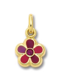 ONE ELEMENT Mädchen Ketten-Anhänger "Zirkonia Blume Anhänger aus 333 Gelbgold", Gelbgold 333, gold, Gelbgold 333, Schmuckanhänger, Damen Gold Schmuck