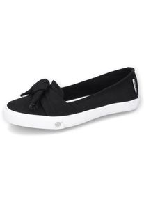 Damen Sneaker Ballerinas, Dockers by Gerli, Gr. 43, schwarz, Textil, sportlich, Schuhe, Freizeitschuh mit auffälliger Schleife