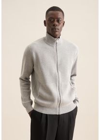 Seidensticker Herren Strickjacke "Schwarze Rose", grau, Gr. XXL, unifarben, 100% Baumwolle, Strickjacken, Langarm Stehkragen Uni